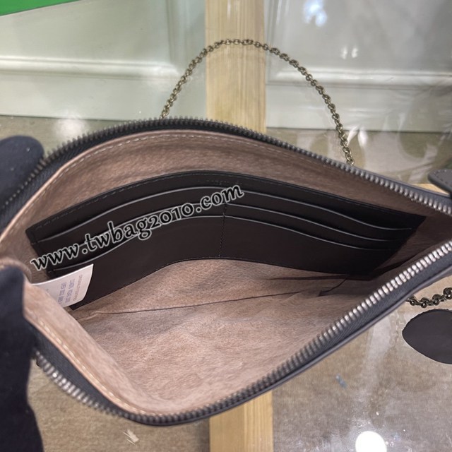 Bottega veneta高端女包 98036黑色 寶緹嘉薄款鏈條包 BV經典款胎牛皮手工編織鏈條女包  gxz1342